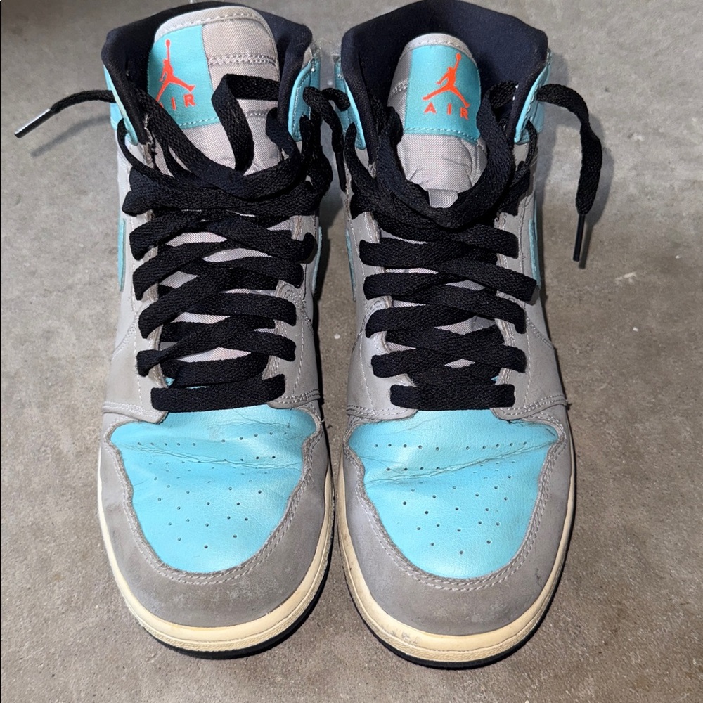 Jordan Gray and Blue (mint) kids 6.5Y High-Top Sneakers - Picture 7 of 7